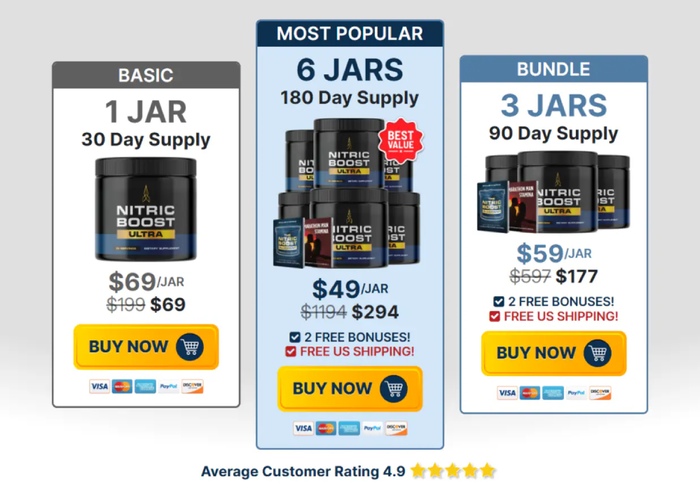 Nitric Boost promotion including free shipping on selected package deals